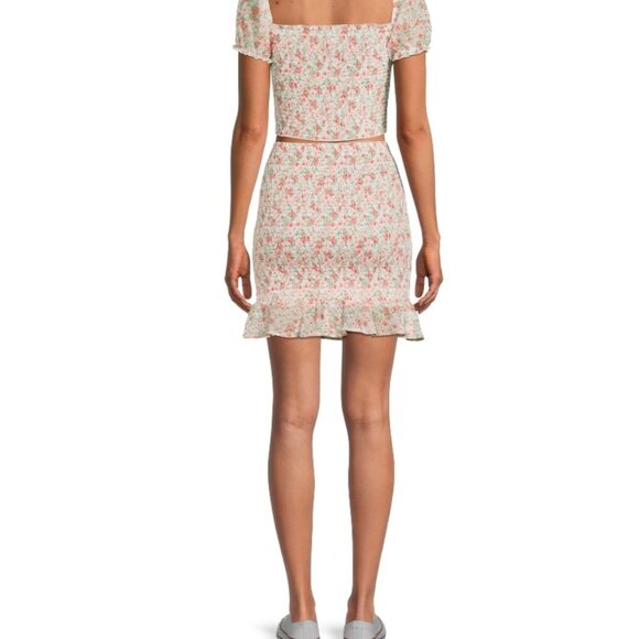 NO BOUNDARIES Juniors' Smocked Top and Skirt Set - XXL (19) - Picture 2 of 8